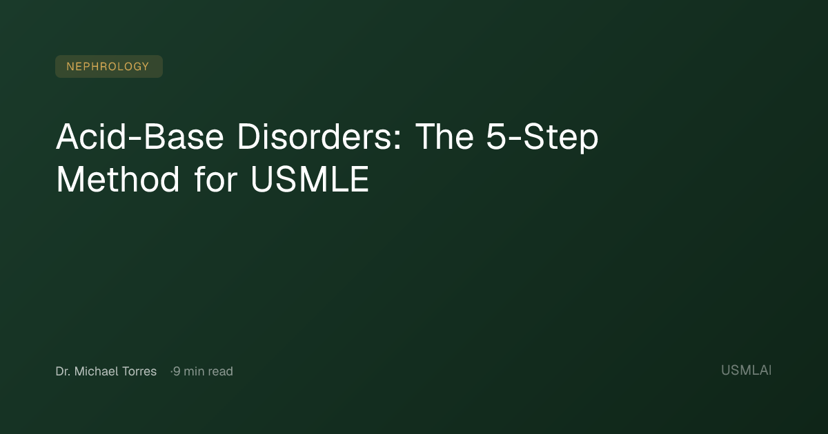 Acid-Base Disorders: The 5-Step Method for USMLE — USMLAI Blog